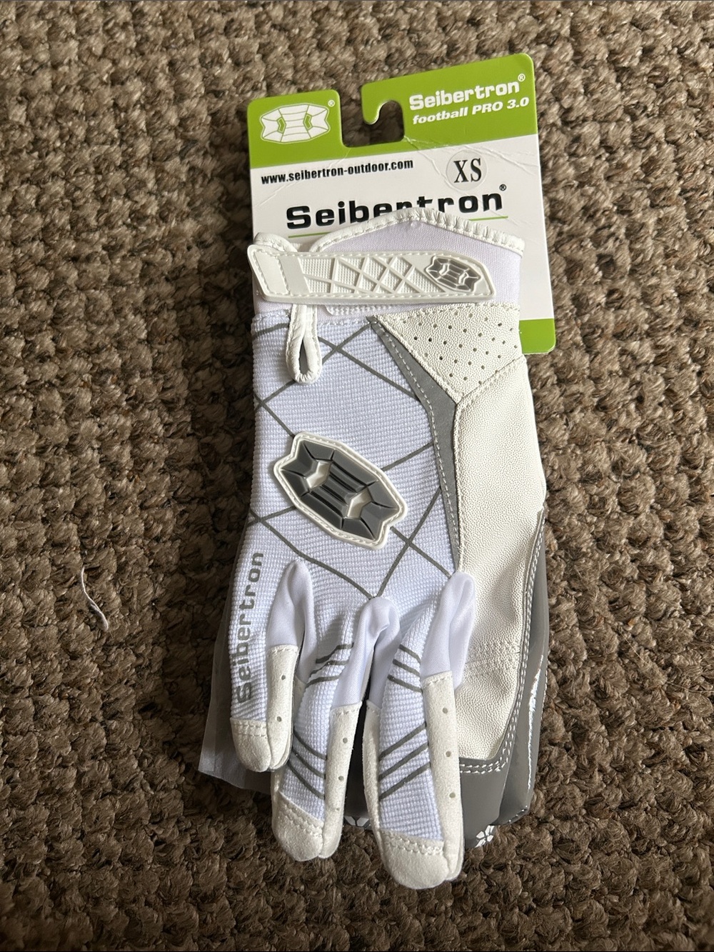 Men's White Football Gloves - XS